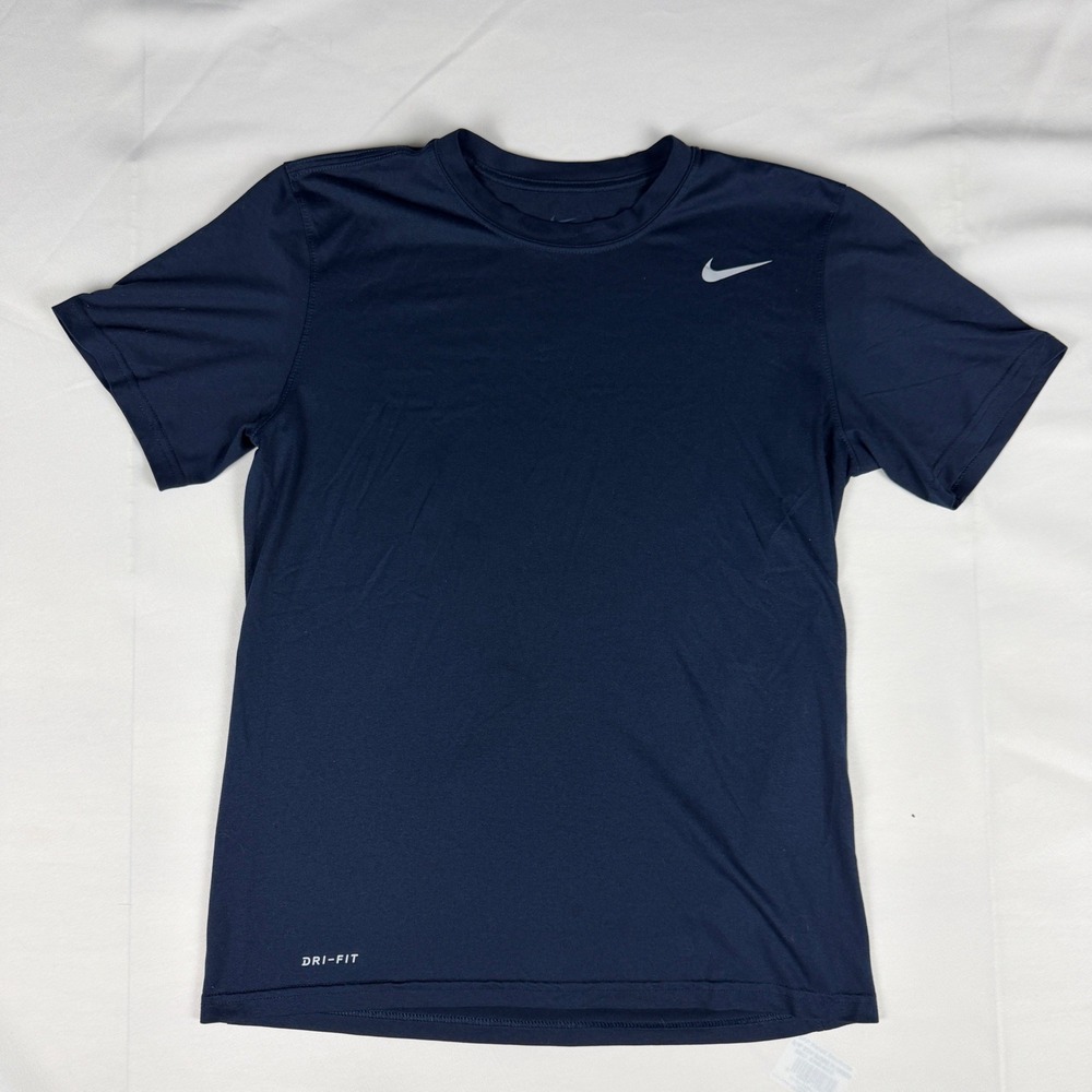 Nike Dri-FIT Mens Navy Blue Short Sleeve Athletic Performance T-Shirt Size M
